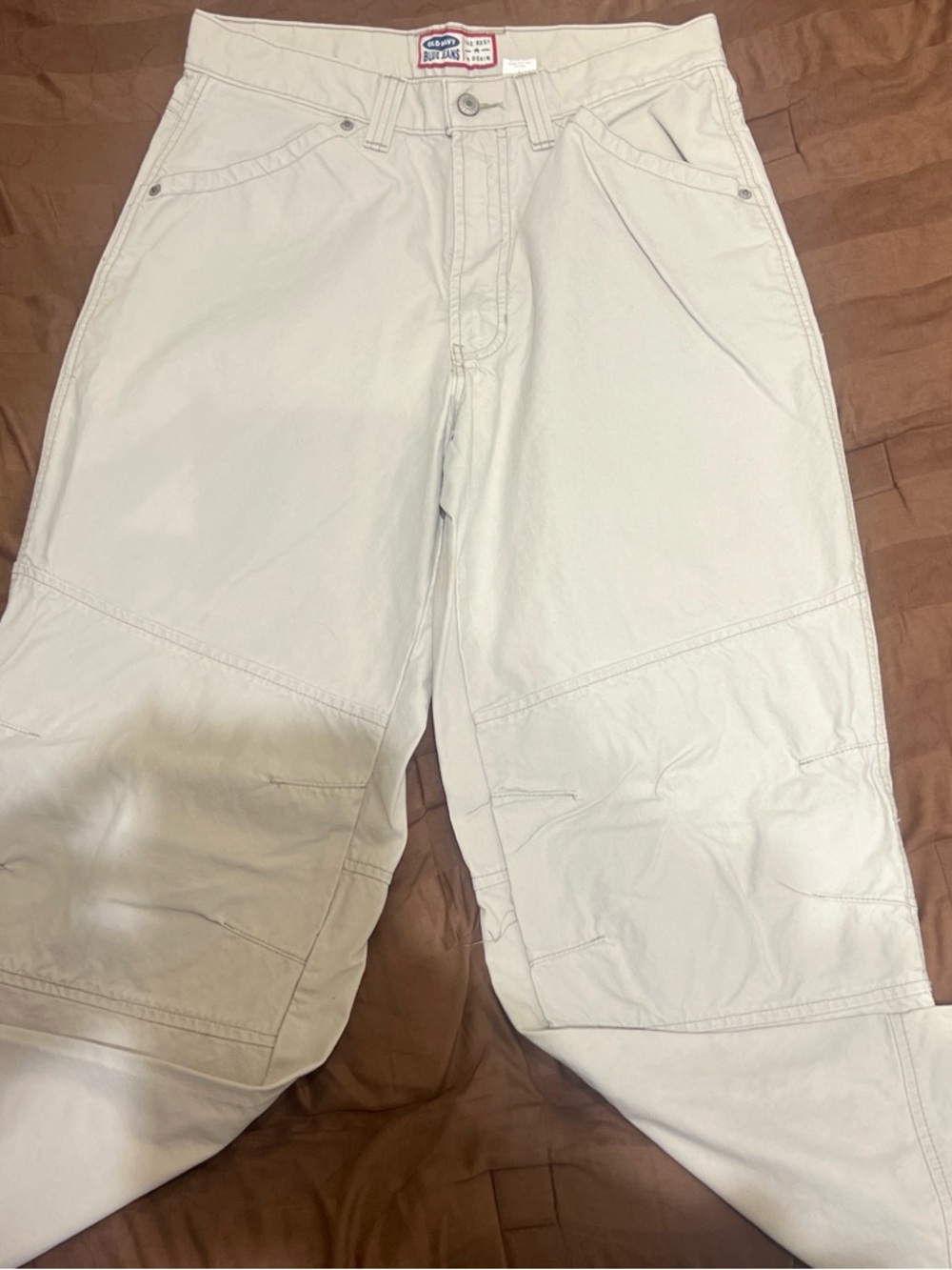 Old Navy Off-White Blue Jeans Waistband Label Pants